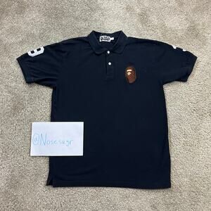 Authentic Bape 2000's Ape Head Polo L
